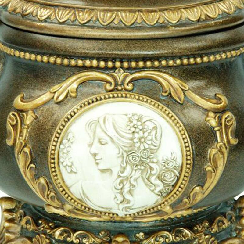 9" Tall Decorative Jewelry Box, Bronze finish - Bronze