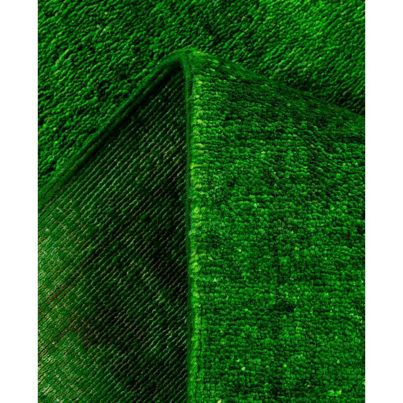 Overdyed One-of-a-Kind Hand-Knotted Area Rug - Green - 2' 4" x 14' 0"