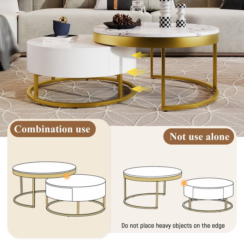 Modern Round Nesting Coffee Table