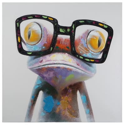 Yosemite Home Decor Hipster Froggy II Original Hand-Painted Wall Art - multi