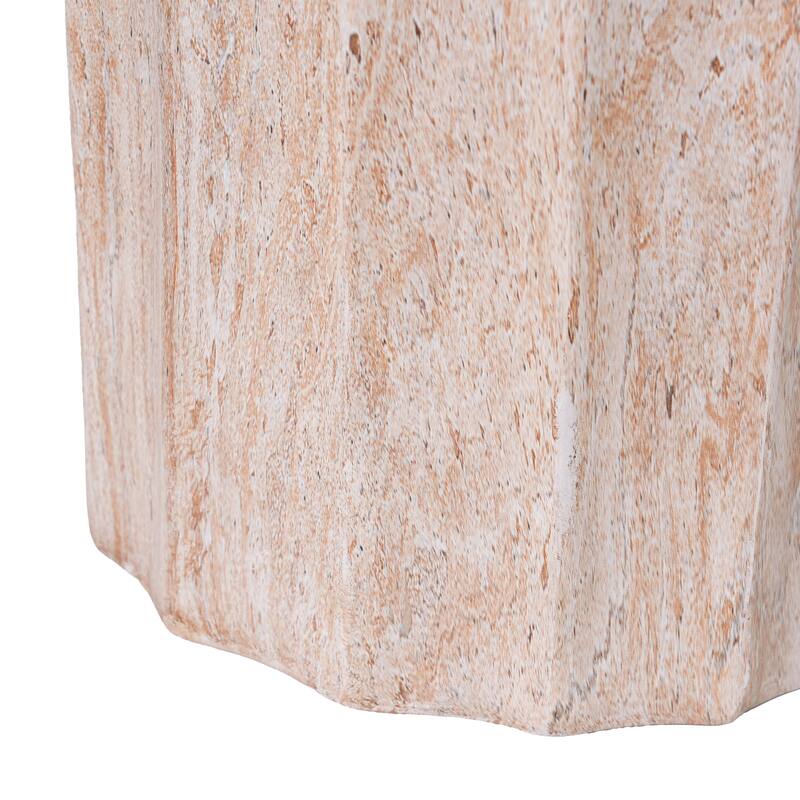 Christopher Knight Home - Modern Outdoor Lightweight Concrete Accent Side Table with Fluted Sculptural Hourglass Design