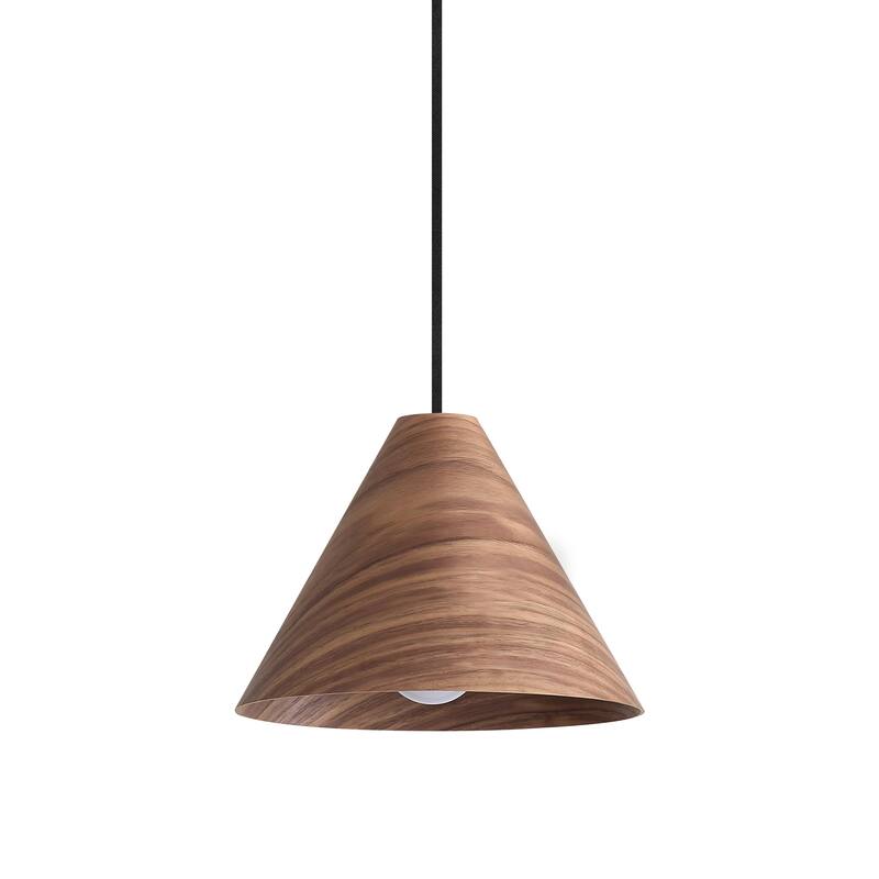 Conique 1-Light Mini Pendant in Dark Walnut - Silver