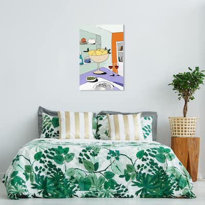 Wynwood Studio Canvas Drinks and Spirits Just Cheers Orange and Light Green Modern & Contemporary Wall Art Canvas Print