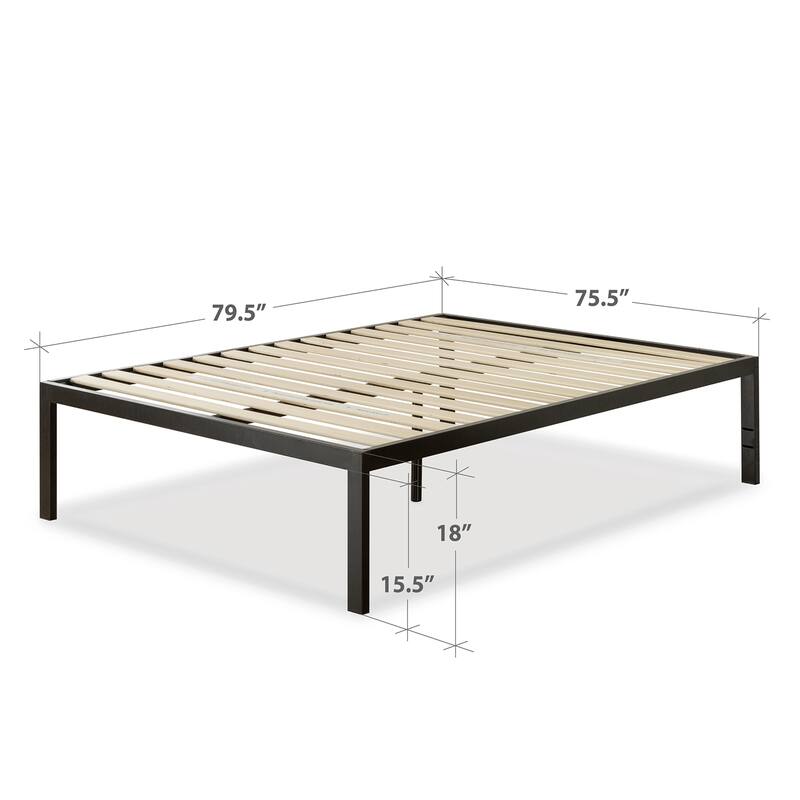 Priage by ZINUS 18-inch High Black Metal Platform Bed Frame - King