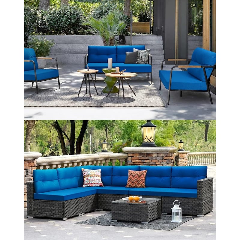 WINSOON 46 x 26 Inch Outdoor Loveseat Cushion Set Waterproof and Resistant