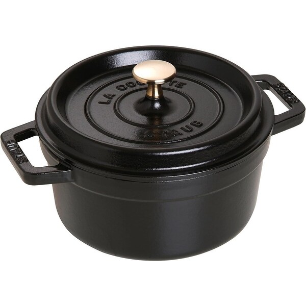 Staub La Cocotte タジン鍋20cm 黒 Staub 20cm / 2.3 qt Cast Iron Round Cocotte Pot, Black - Bed Bath