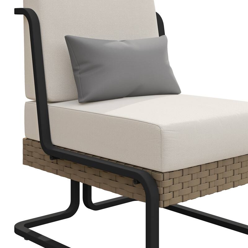 Corvus Akrotiri Outdoor Wicker Club Chair Set (Set of 2) with Olefin Cushions