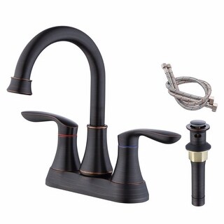 2-Handle 4-Inch Oil Rubbed Bronze Bathroom Faucet, Bathroom Vanity Sink ...