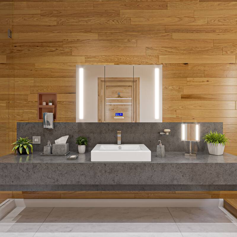 ALFI brand 7 Piece Solid Concrete Gray Matte Bathroom Accessory Set - Grey