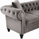 preview thumbnail 6 of 7, Modern Deep Button Tufted Velvet Upholstered Rolled Arm Classic Chesterfield L Shaped Sectional Sofa 3 Pillows Included-Grey