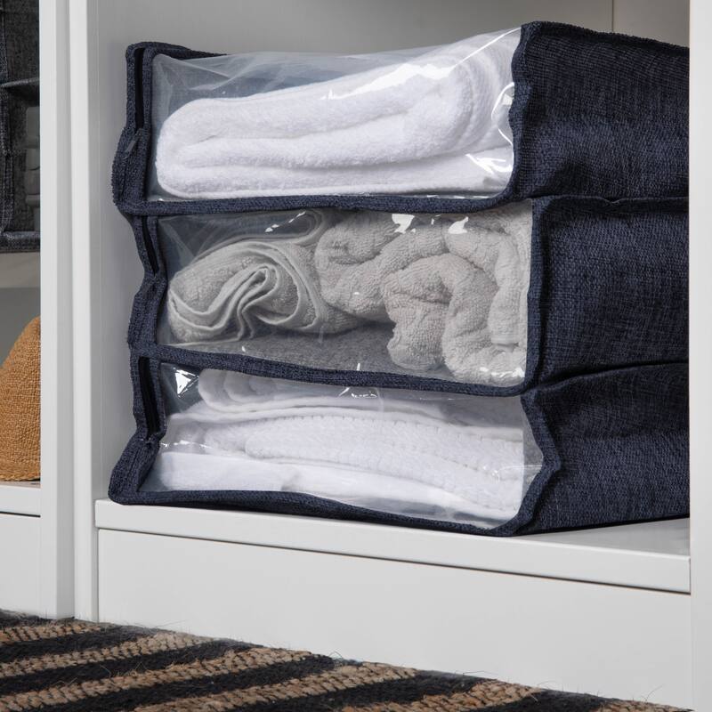 Household Essentials Under Bed Zippered Sweater Storage Bags with Clear Vision Panel - 16.0"L x 13.3"W x 4.0"H