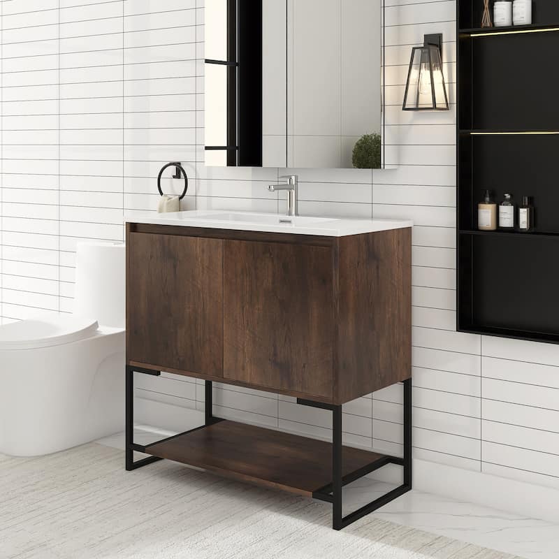 36-inch Freestanding Bath Vanity with Cultured Mable Top