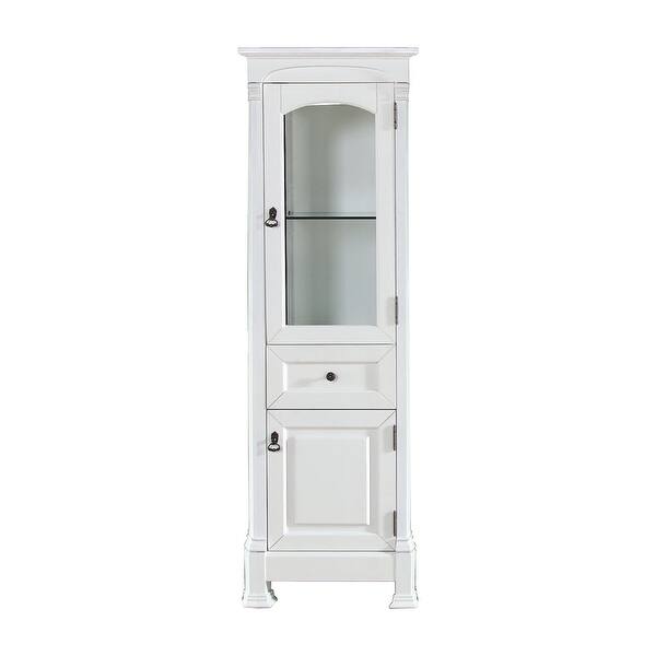 Brookfield 20 in. W x 16.26 in. D x 65 in. H Wall Mounted Bath Linen Cabinet with Glass Door in Bright White Brookfield 20 in. W x 16.26 in. D x 65 in. H Wall Mounted Bath Linen Cabinet with Glass Door in Bright White