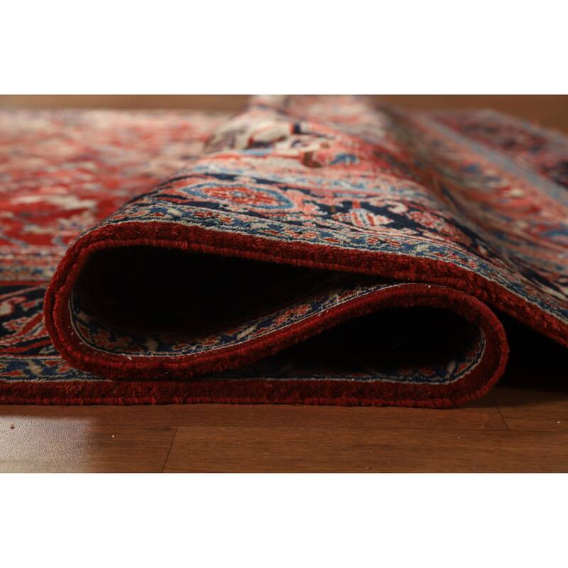 Hand Knotted Oriental 100% Wool Carpet Traditional Medallion Red Heriz (serapi) Area Rug - 11' 10'' X 8' 8''