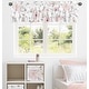 preview thumbnail 2 of 4, Pink and Grey Watercolor Floral Window Curtain Valance - Blush Gray White Shabby Chic Rose Flower Polka Dot Tiered Ruffled
