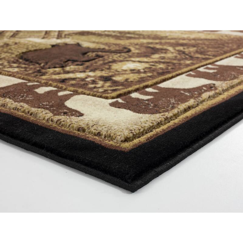 Wildlife Collection Brown/Beige Area Rug