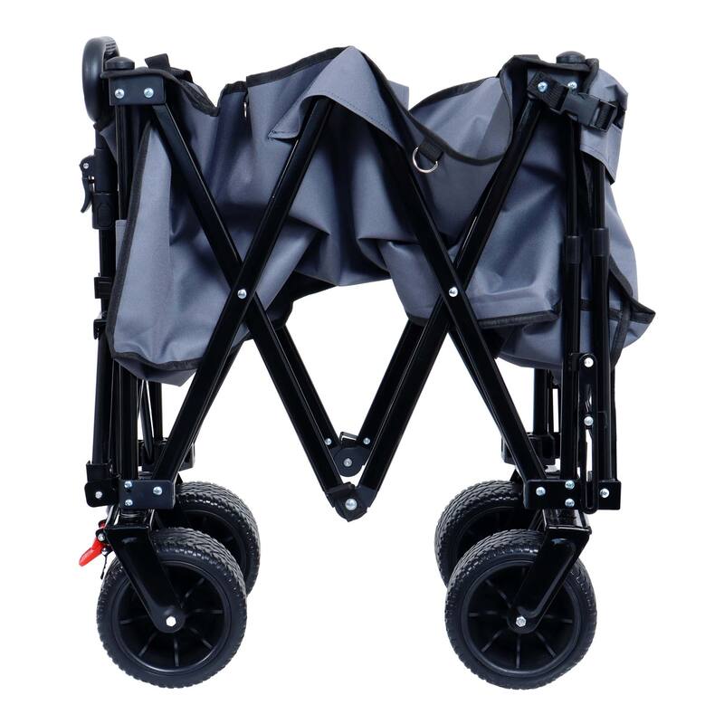 Foldable Wagon with Extended Tailgate and Wheels - N/A