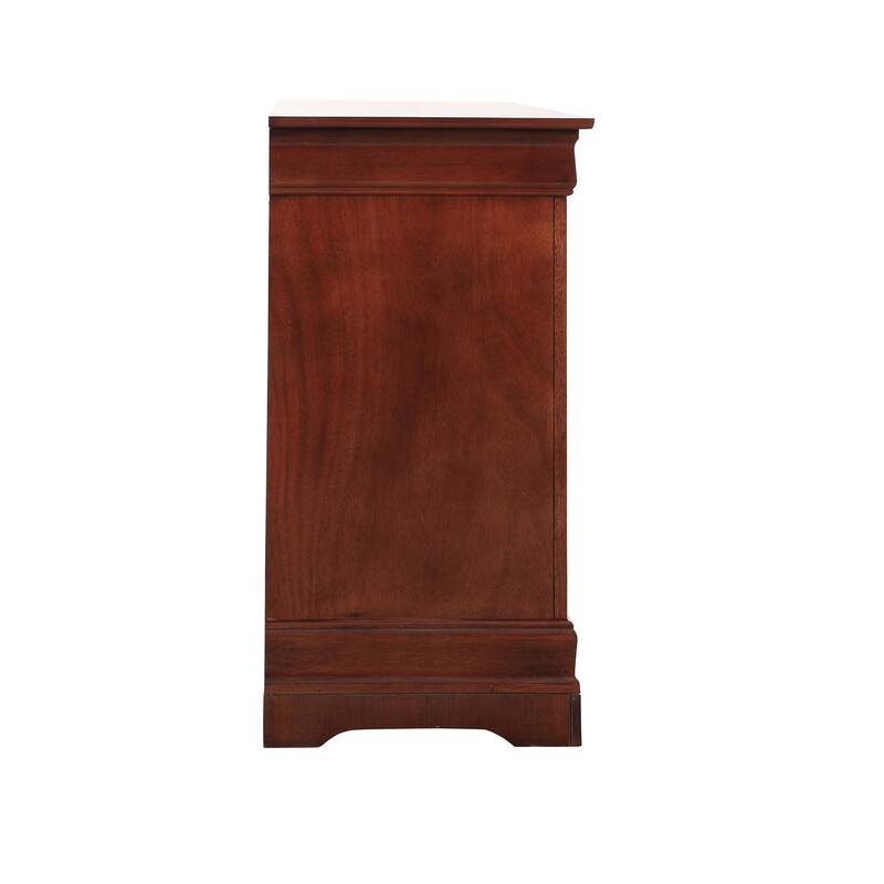 6-Drawer Cherry Double Dresser with Classic Wood Finish, Smooth Glide Drawers, and Traditional Bedroom Design