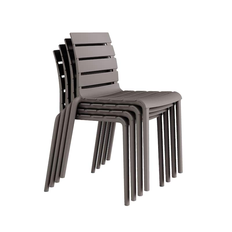 Rylan Set of 4 Stackable Dining Chairs, Indoor/Outoor