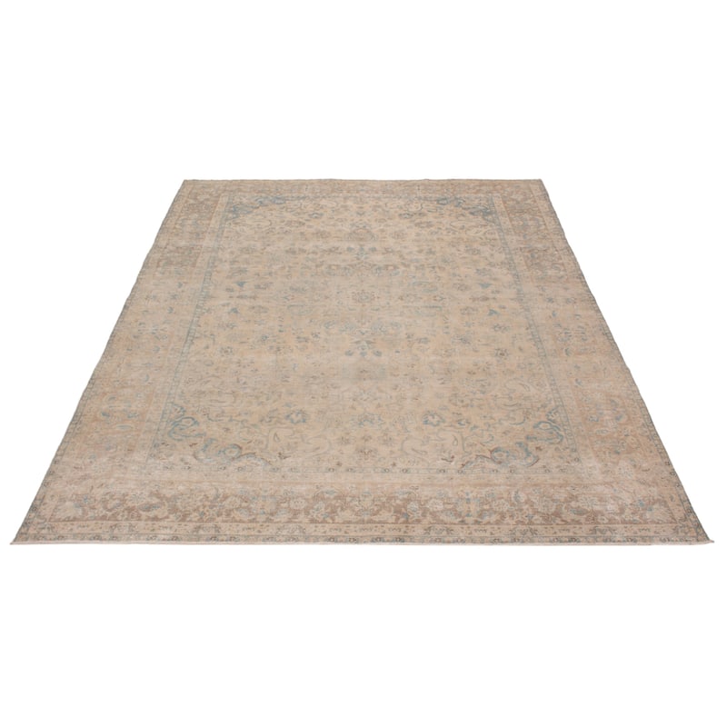 ECARPETGALLERY Hand-knotted Antalya Vintage Beige Wool Rug - 9'5 x 12'6