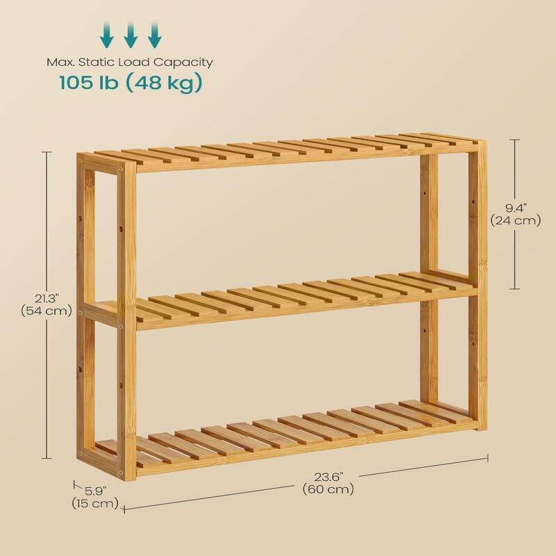 3-Tier Adjustable Plants Rack - 23.6"D x 5.9"W x 21.3"H