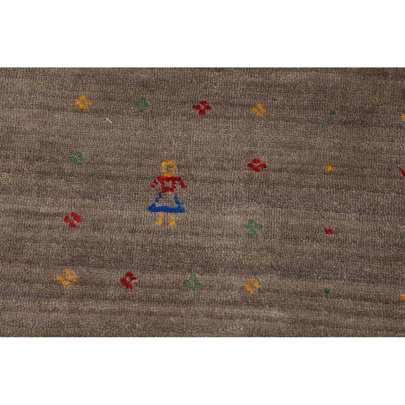 Earth Tone Gabbeh Indian Square Area Rug Silk Carpet - 8'2" X 8'5"