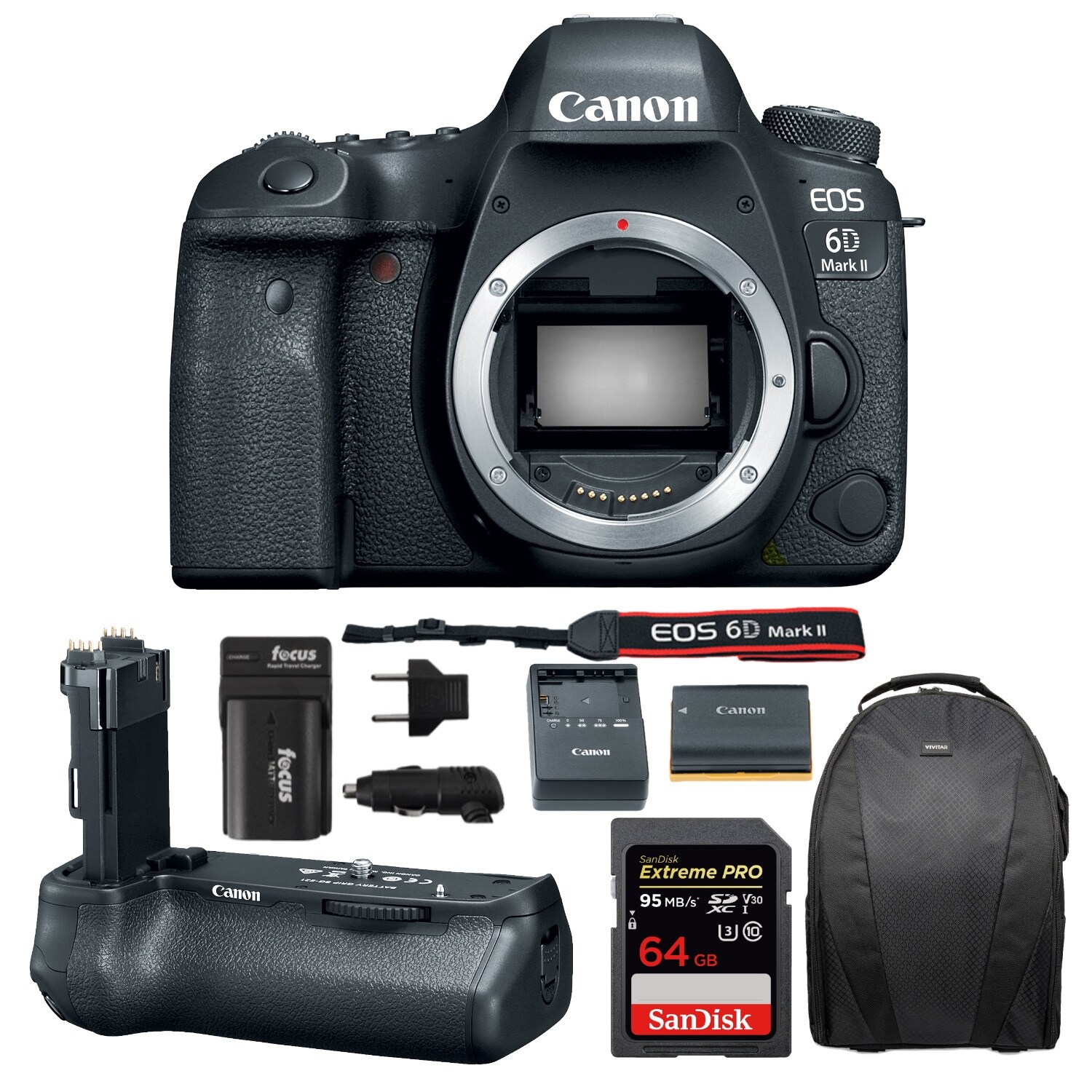 Shop Canon Eos 6d Mark Ii Dslr Camera Body With Battery Grip Card Bundle Overstock 26279697