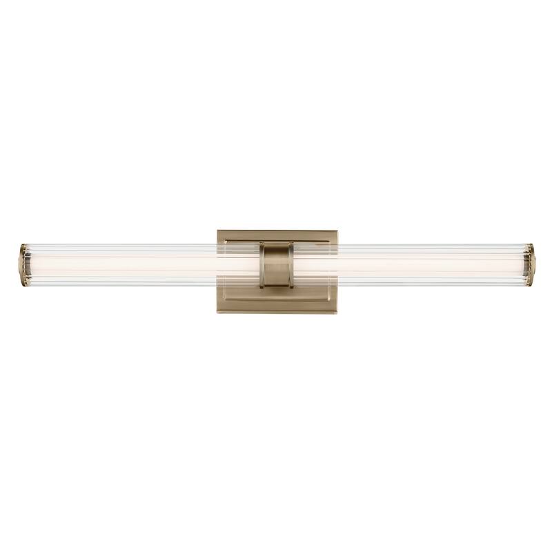 Kichler Lighting Laurene 31" Linear Bath Bar Large LED with Clear Fluted Glass in Champagne Bronze