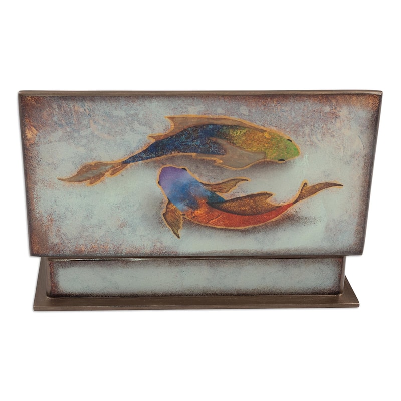 Novica Handmade Ocean Harmony In White Reverse-Painted Glass Decorative Box