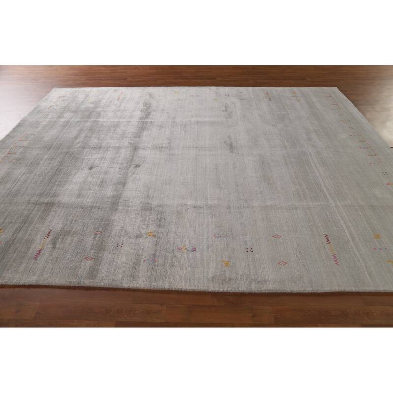 Gabbeh Area Rug Handmade Tribal / Striped Wool Carpet - 7'11"x 9'9"