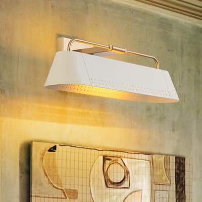 Scandinavian Artful Ivory Iron Shade Picture Light Vanity Lamp - 18.5 inches