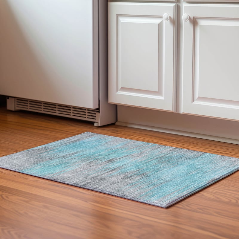 Premium Washable Super Soft Modern Ombre Mayfield Rug - Teal - 1' 8" x 2' 6" - Rectangle
