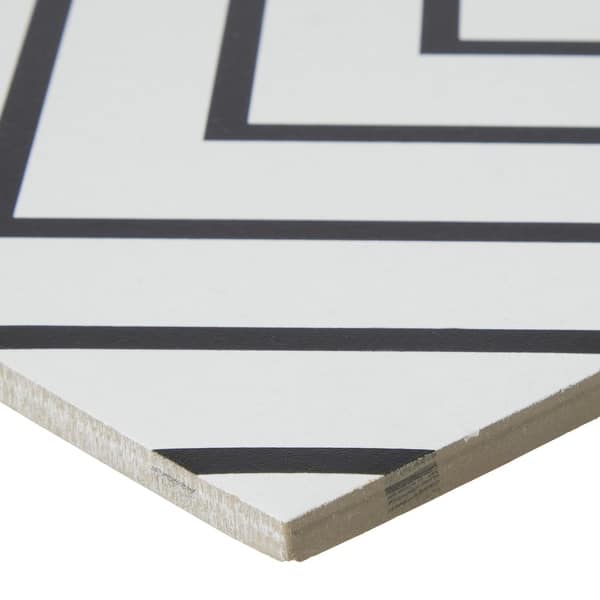 Industry Tile 8x8 Black and White Vera Porcelain Tile - On Sale - Bed ...