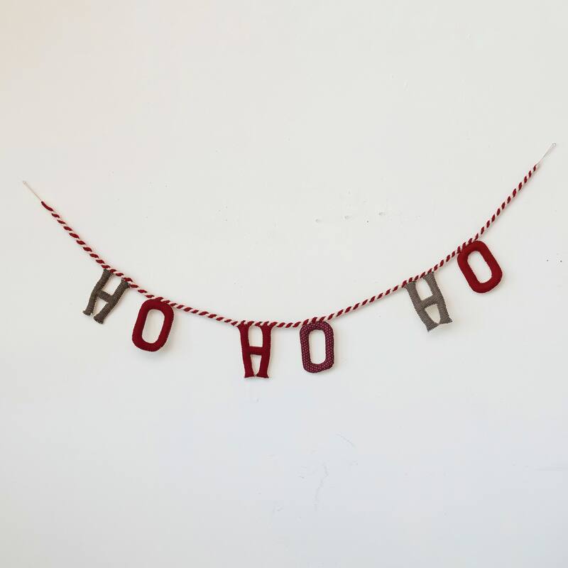 Handmade Wool Felt "Ho Ho Ho" Garland - Multi