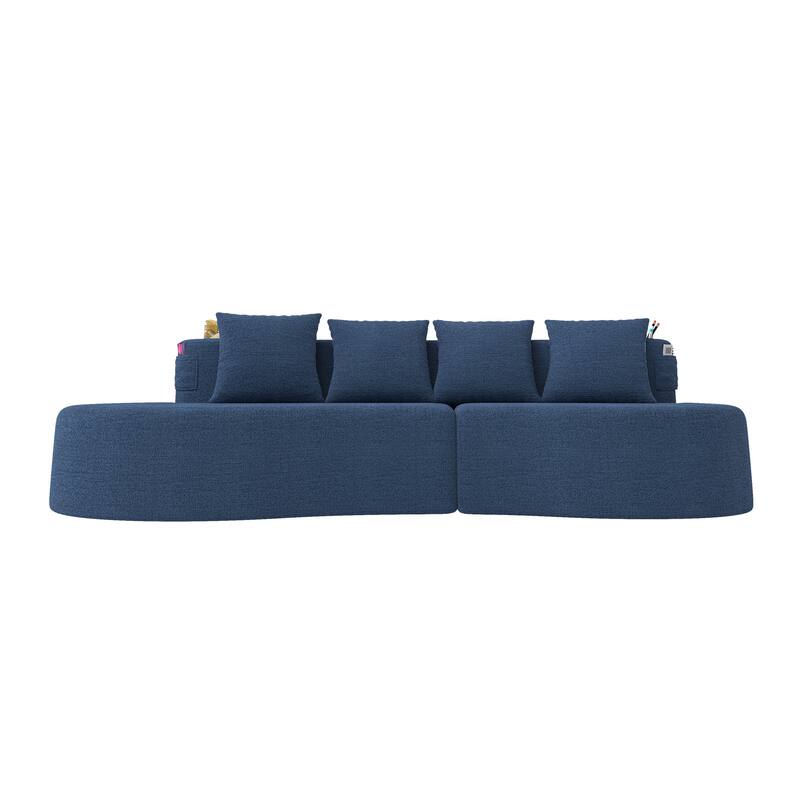 Modern Curved Sectional 3 Seat Minimalist Elegant Half Moon Sofa Compressed Modular Sectional Sofa for Living Room, Office