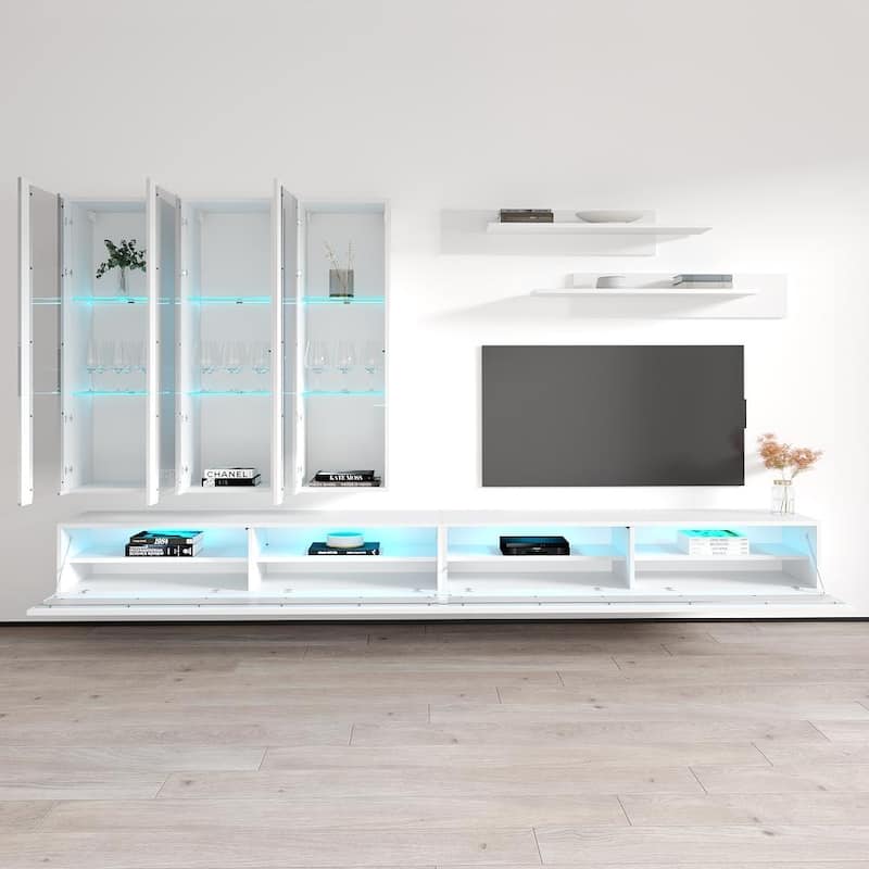Fly E3 35TV Wall Mounted Floating Modern Entertainment Center