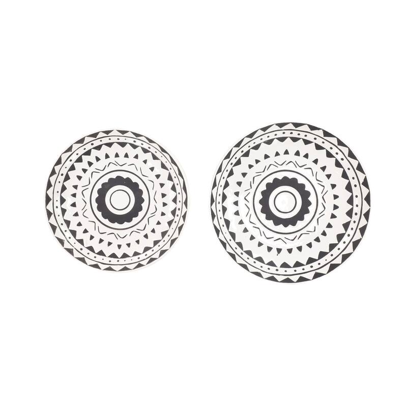 Black Ceramic Eclectic Wall Decor Abstract (Set of 2)