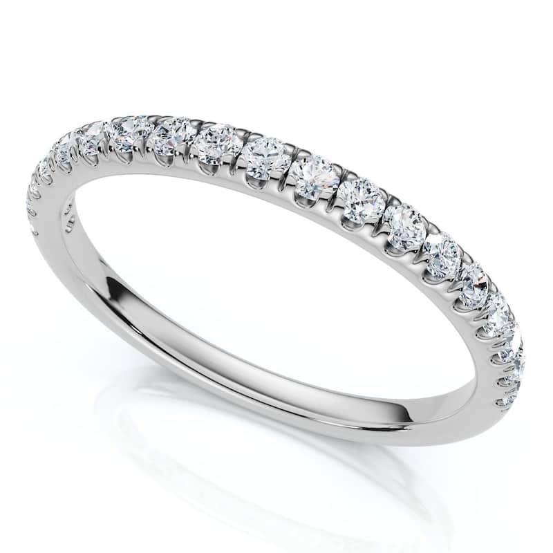 Bliss Diamond 1/4Ct Pave Diamond Wedding Ring Gold or Platinum Anniversary Band Lab Grown