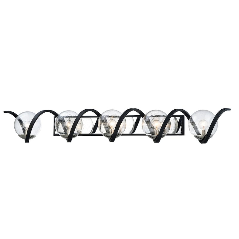Curlicue 5-Light Bath Vanity - black / polished nickel