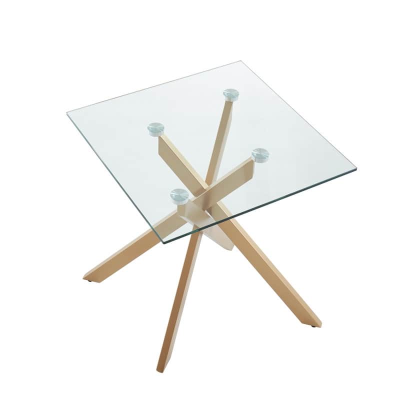Side Table with Glass Top