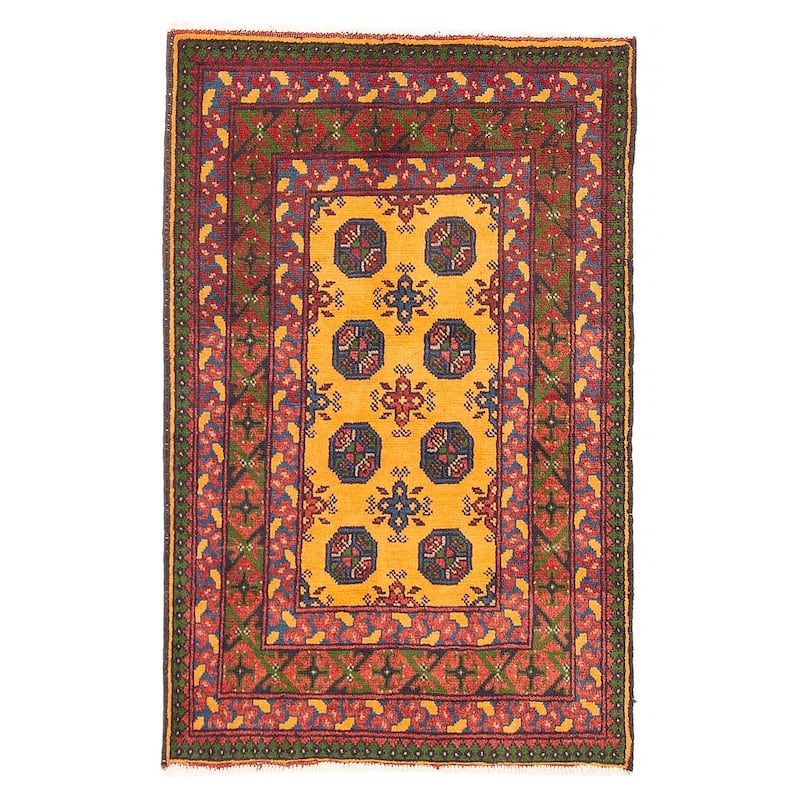 ECARPETGALLERY Hand-knotted Afghan Burnt Orange Wool Rug - 2'8 x 4'1 - Burnt Orange - 2'8 x 4'1