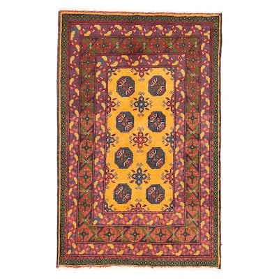 ECARPETGALLERY Hand-knotted Afghan Burnt Orange Wool Rug - 2'8 x 4'1