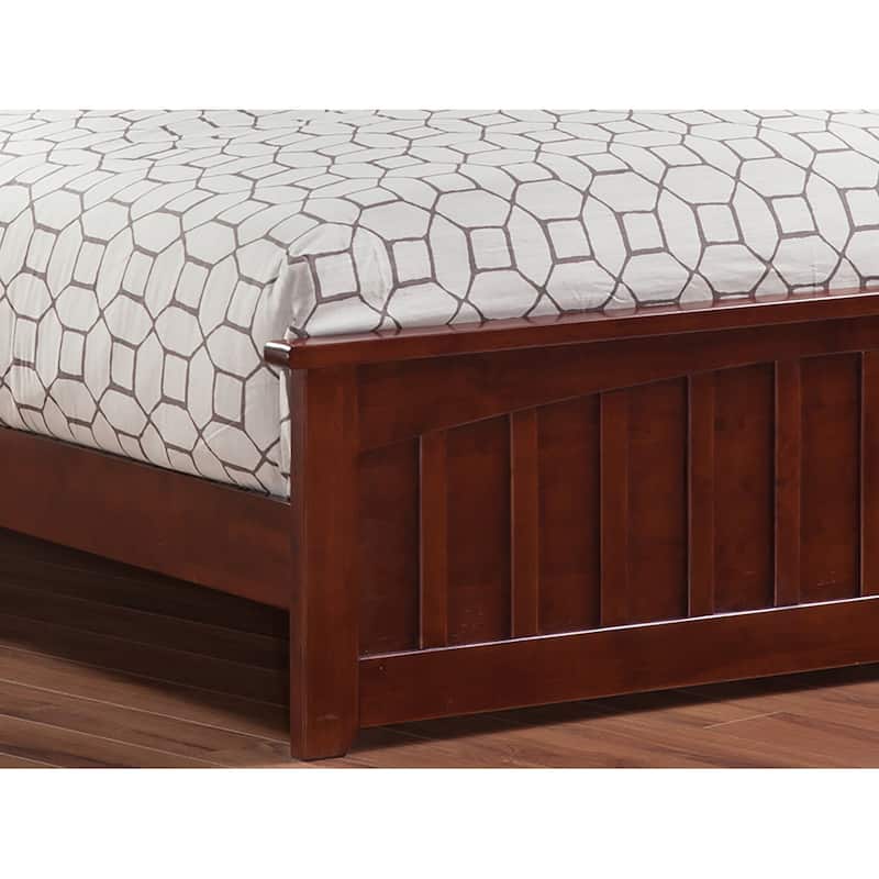 Mission Queen Platform Bed with Matching Footboard in Walnut