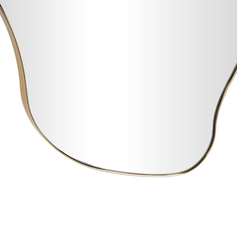 Metal Abstract Wavy Wall Mirror - Gold - Roche River Decor