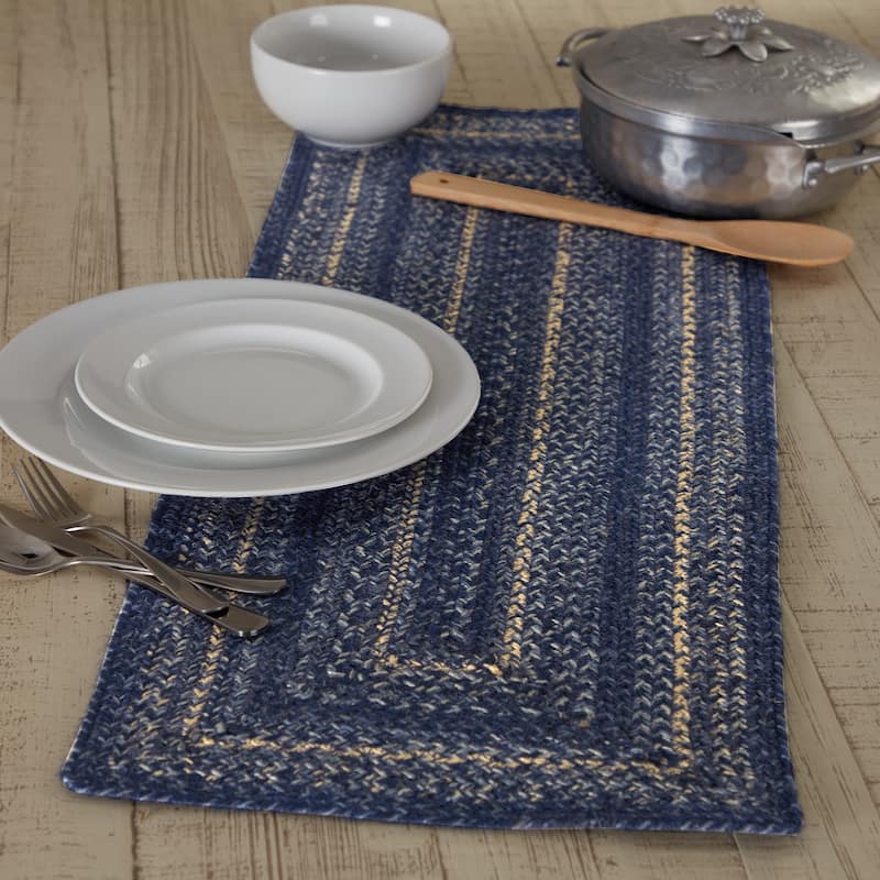 Great Falls Blue Jute Rect Runner 13x36 - 13x36 - Blue