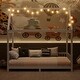 preview thumbnail 4 of 15, Twin Size Solid Wood House Bed with Guardrail, LED and Roof for Kids, Boys and Girls
