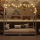 preview thumbnail 4 of 15, White Twin Size Solid Wood House Bed with Guardrail, LED, and Roof for Kids