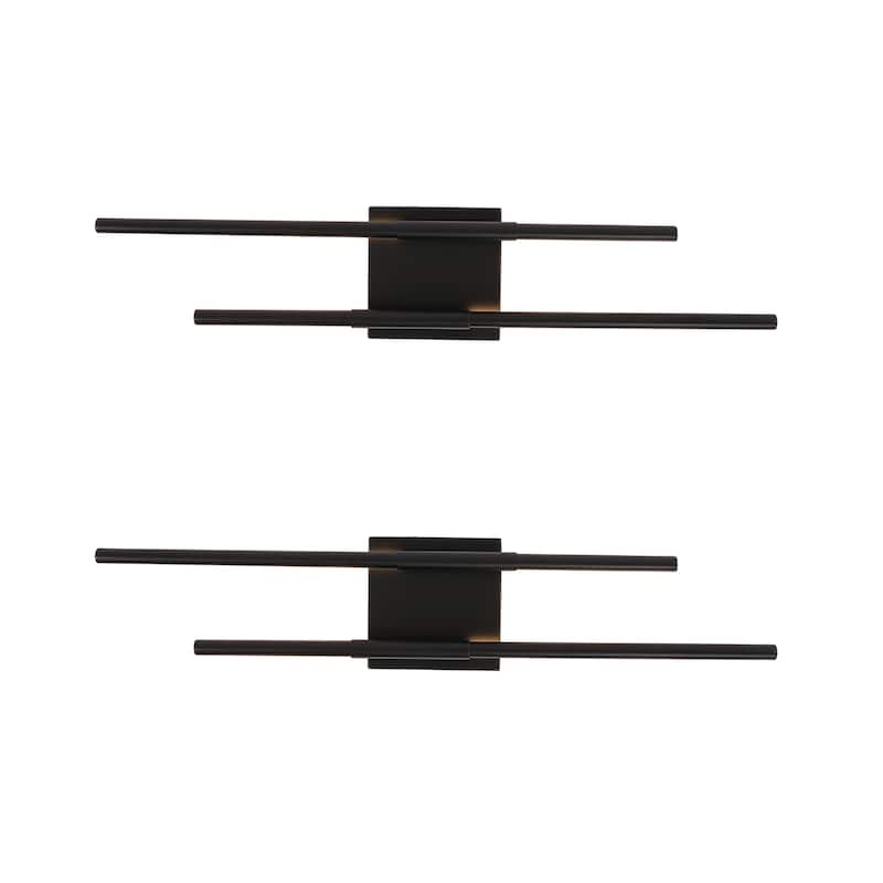 2-PACK 2-Light LED Dimmable Bath and Vanity Light Wall Sconces