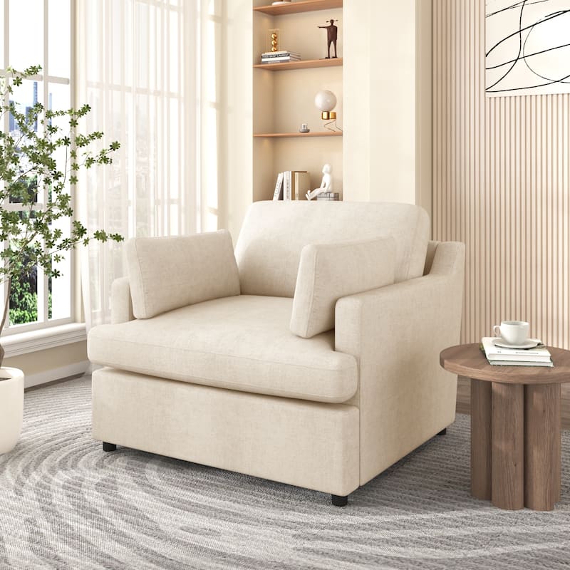 Upholstered Velvet Accent Chair with Pillow, Modern Single Sofa Chair for Living Room, Bedroom, Lounge, Reading Nook