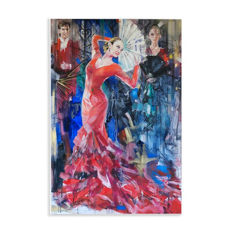 Stupell Bold Dancer with Fan Wall Plaque Art Design By Lucille Lee - 13 x 19
